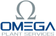 Omega Plant Services logo featuring omega icon
